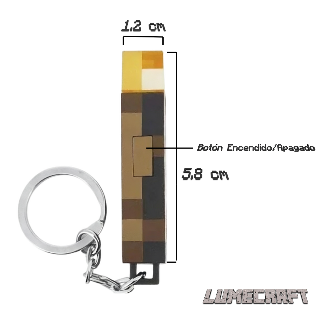 Llavero Antorcha Minecraft LED